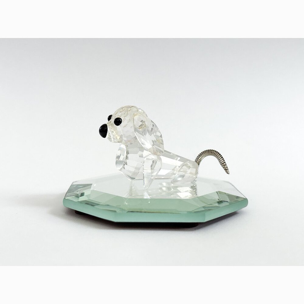 Swarovski - Crystal Puppy - RETIRED Figurine (Curled Metal Tail)